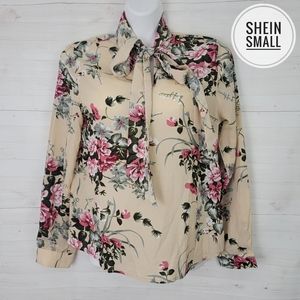 Small Shein Floral Bow Top